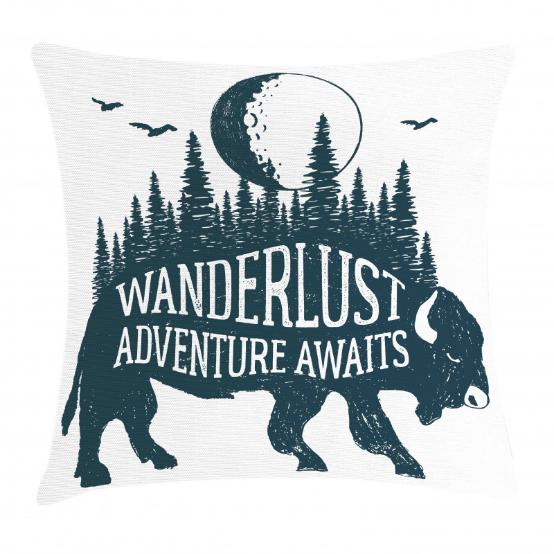 Buffalo Forest Moon Pillow Cover