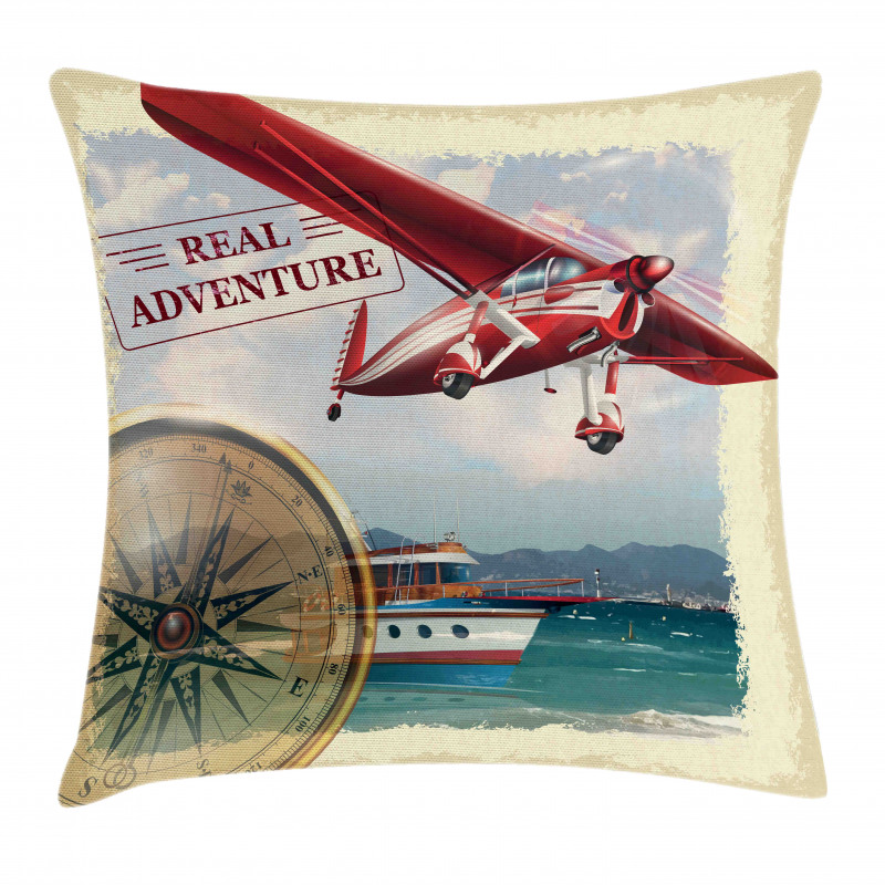 Coastline Red Plane Pillow Cover