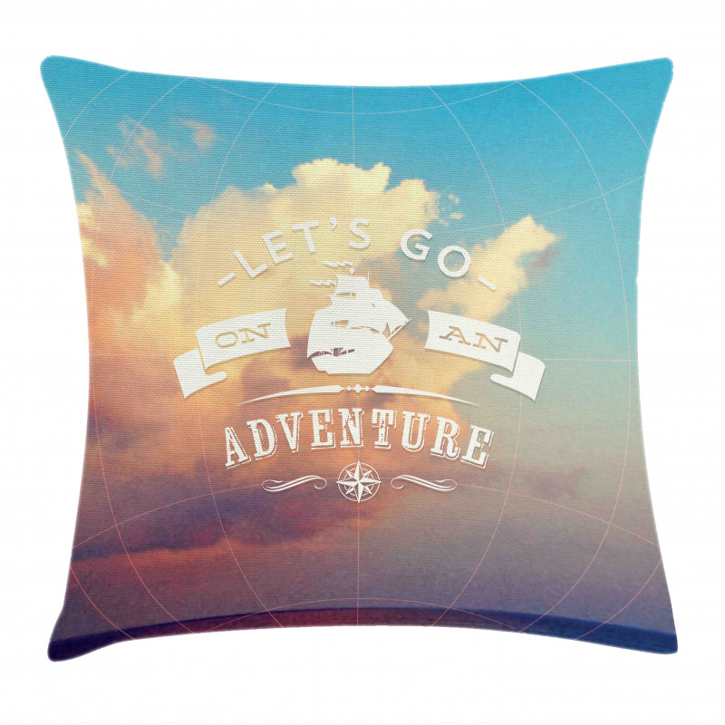 Lets Go on Clear Sky Pillow Cover