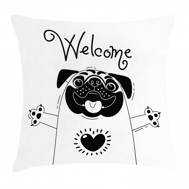 Black and White Dog Pillow Cover