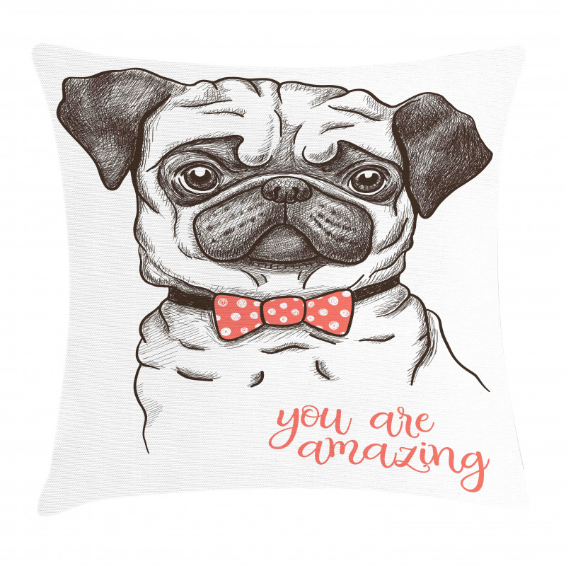 Portrait of a Dog Cartoon Pillow Cover