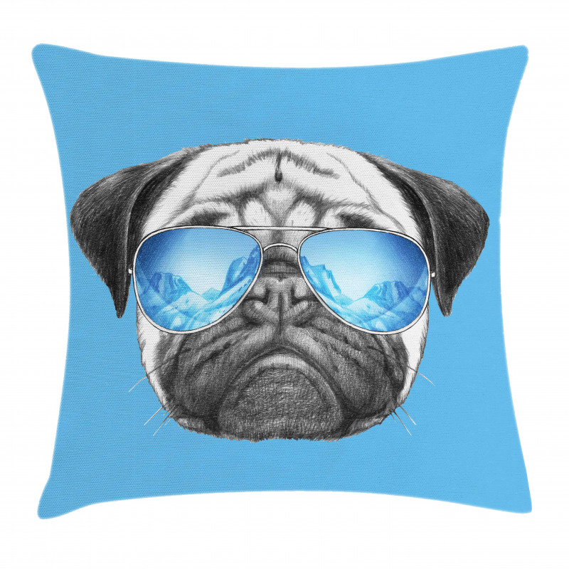Portrait with Sunglasses Pillow Cover