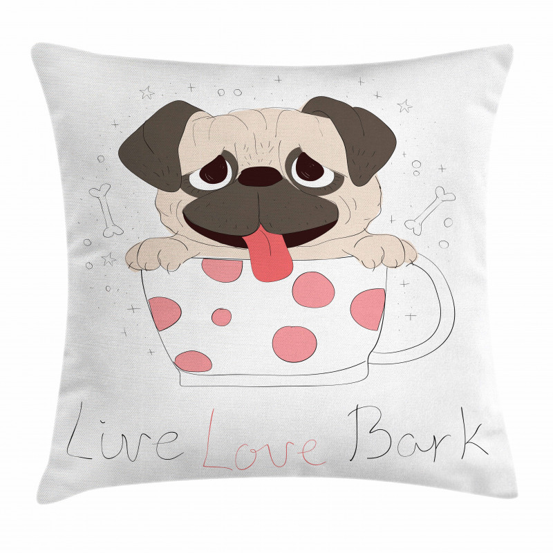 Live Love Bark Words Funny Pillow Cover