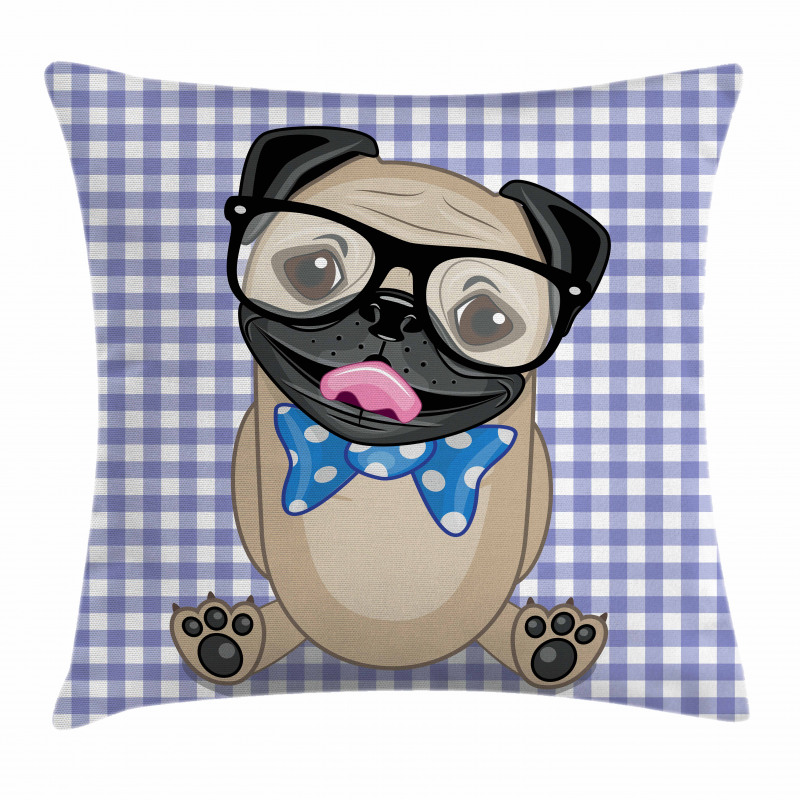 Nerdy Glasses Bow Tie Dog Pillow Cover