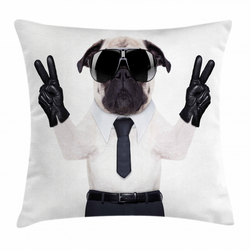 Looking Dog Glasses Pillow Cover