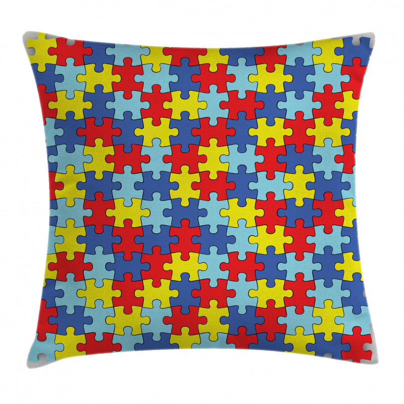 Colorful Puzzle Pieces Pillow Cover