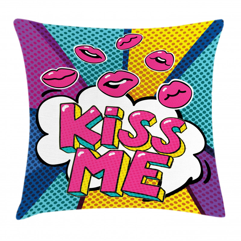 Word Bubble Pop Art Style Pillow Cover