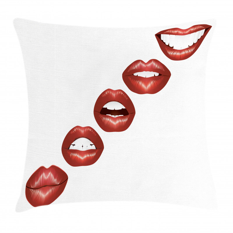 Vivid Full Red Lips Feminine Pillow Cover