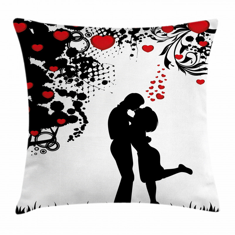 Lovers near Abstract Tree Pillow Cover