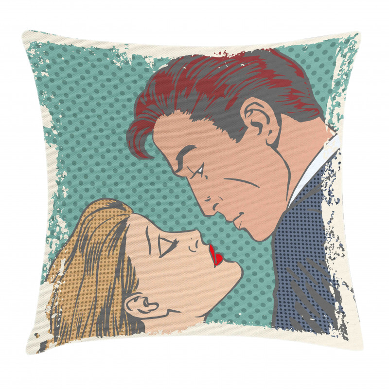 Lovers About to Kiss Art Pillow Cover