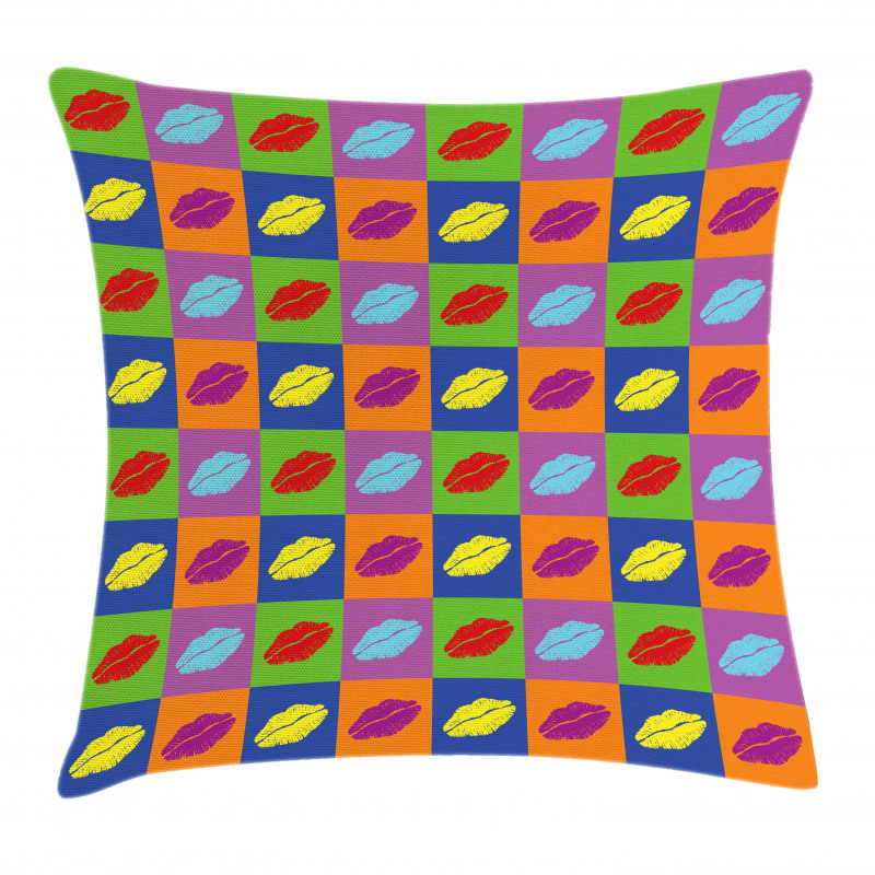 Vibrant Pop Art Kisses Pillow Cover