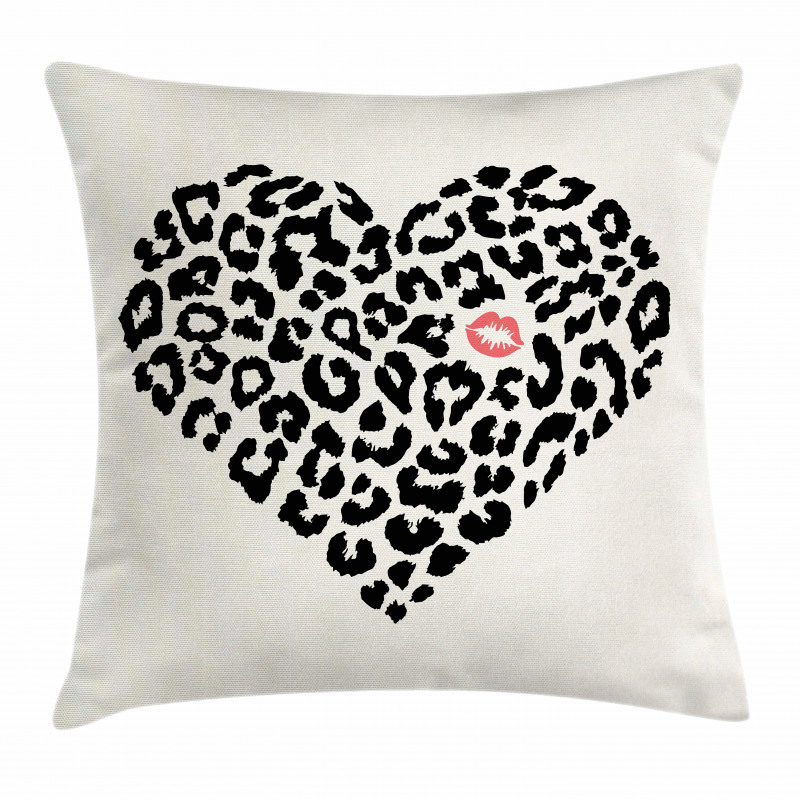 Heart Shaped Leopard Skin Pillow Cover