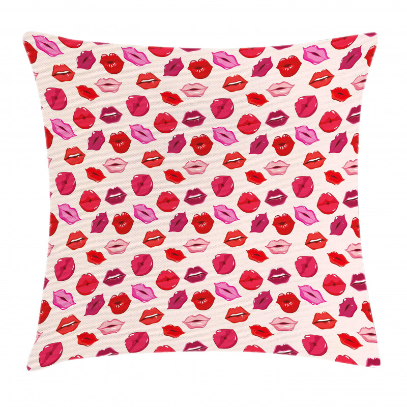 Vivid Colored Lips Glamour Pillow Cover
