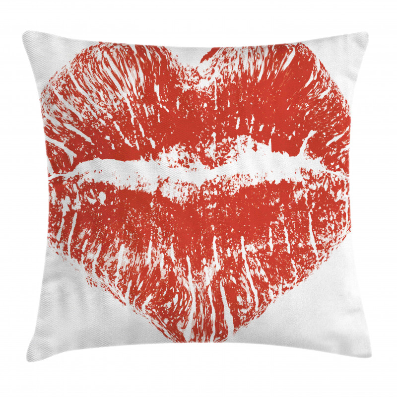 Heart Shaped Lipstick Mark Pillow Cover