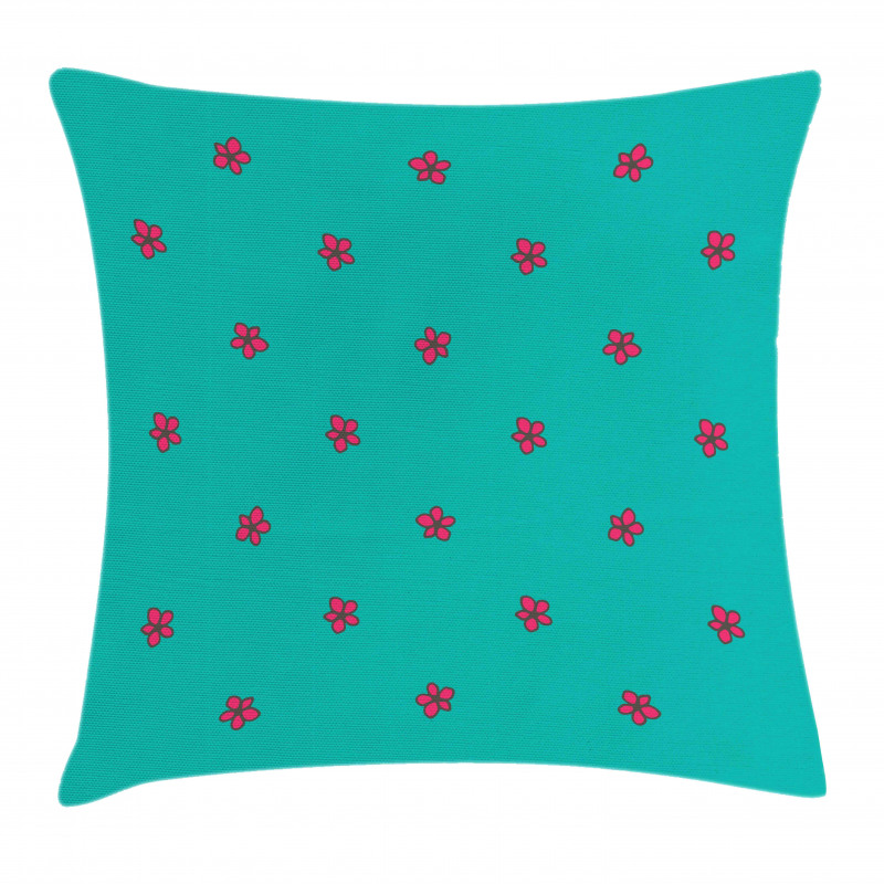 Pink Wild Flowers Nature Pillow Cover