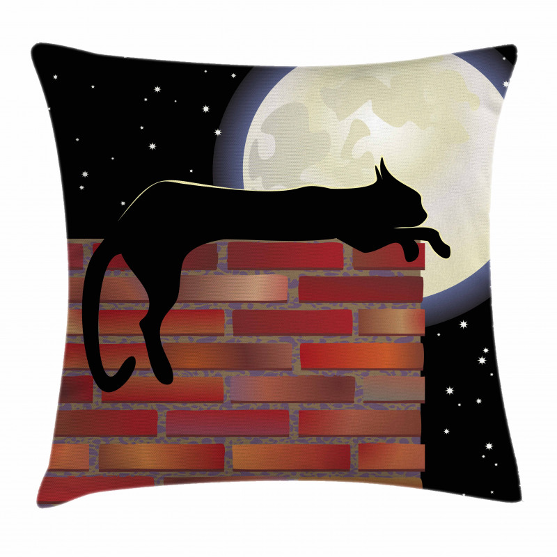 Sillhouette Cat Resting Pillow Cover