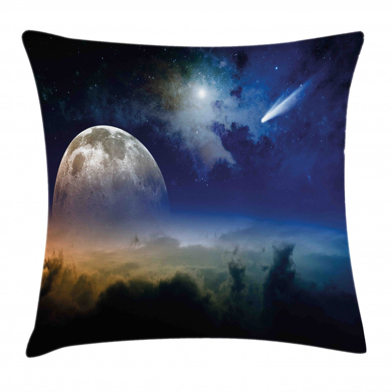 Full Moon Rising Cloudy Pillow Cover