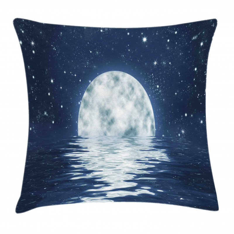 Moon Setting over Sea Pillow Cover