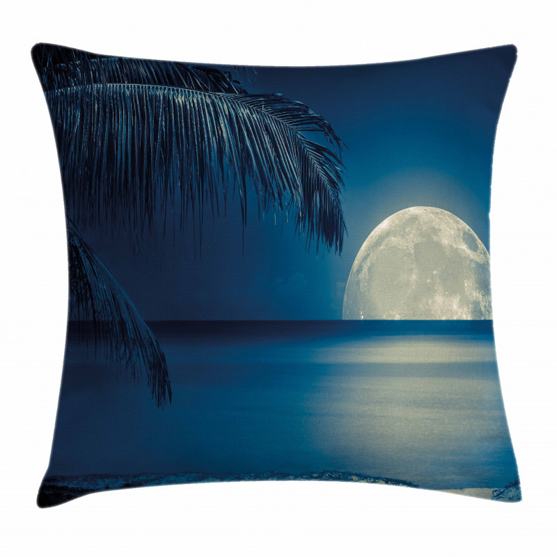 Blue Tropical Beach Image Pillow Cover