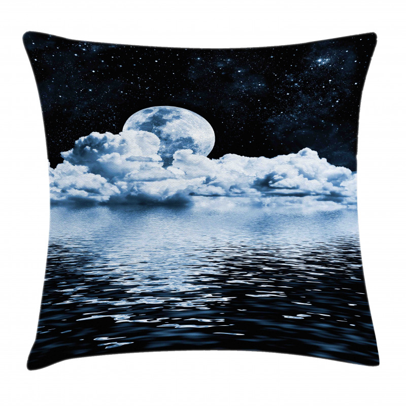 Moon Sets over Clouds Pillow Cover