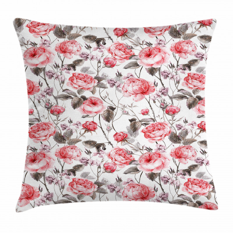 Classic Floral Watercolor Pillow Cover