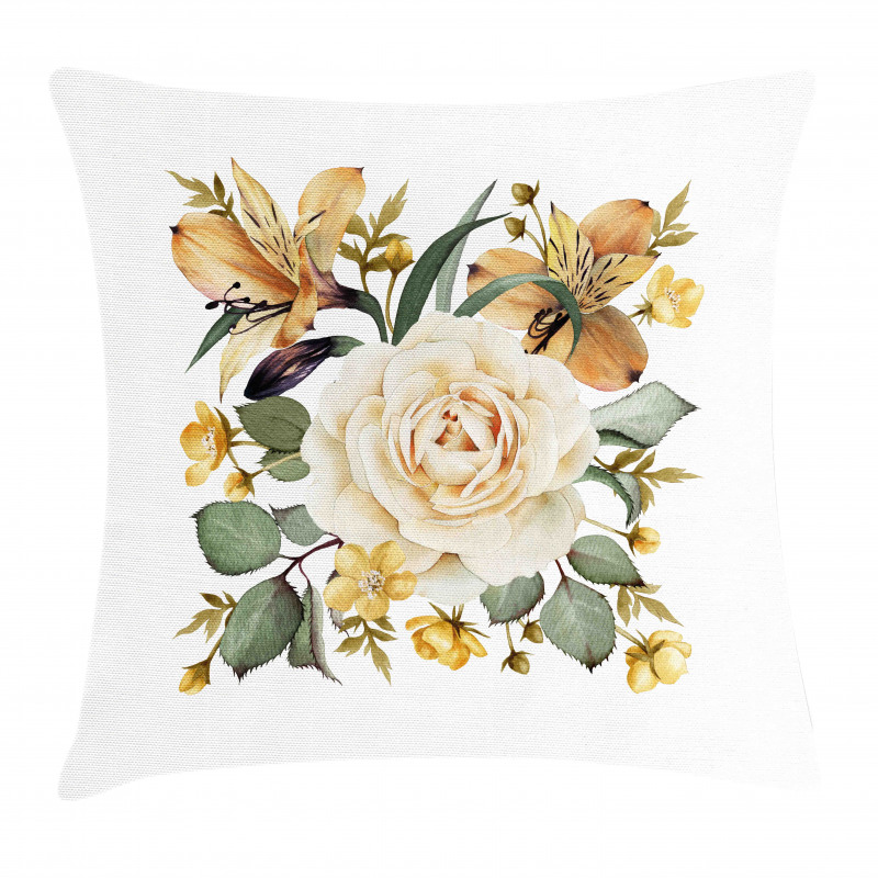 Romantic Bridal Bouquet Pillow Cover