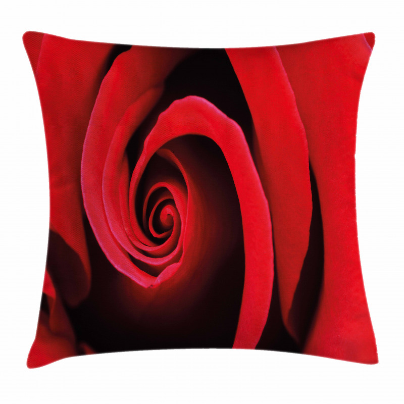 Swirled Petals Red Blossom Pillow Cover