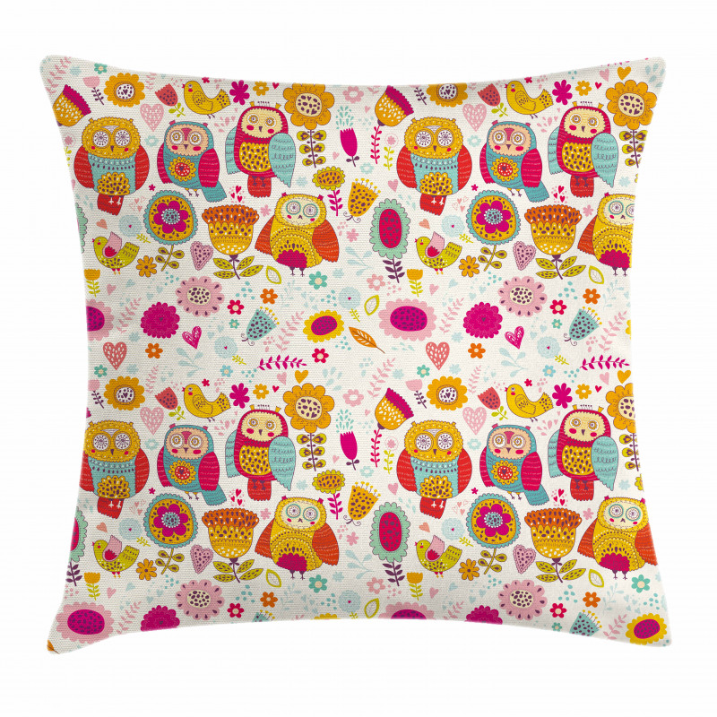 Sixties Style Abstract Bird Pillow Cover