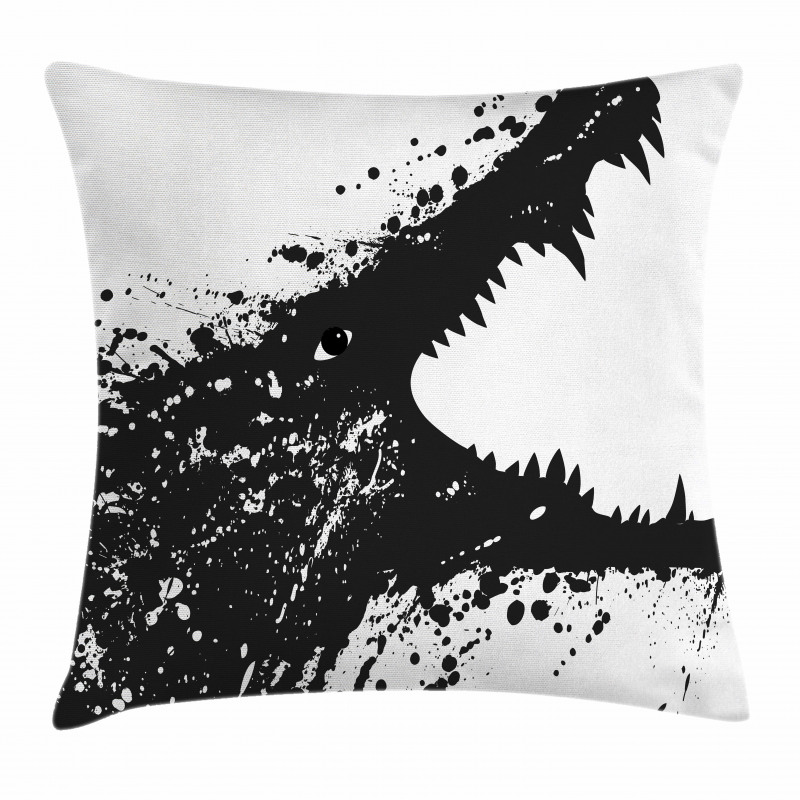 Monochrome Crocodile Pillow Cover