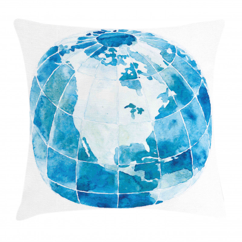 Watercolor North America Pillow Cover