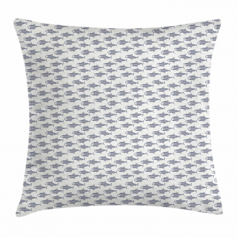 Aquarium Doodle Scales Pillow Cover