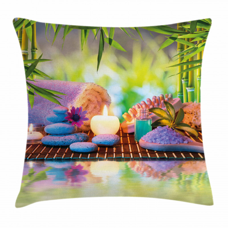 Stones with Candles Yoga Pillow Cover