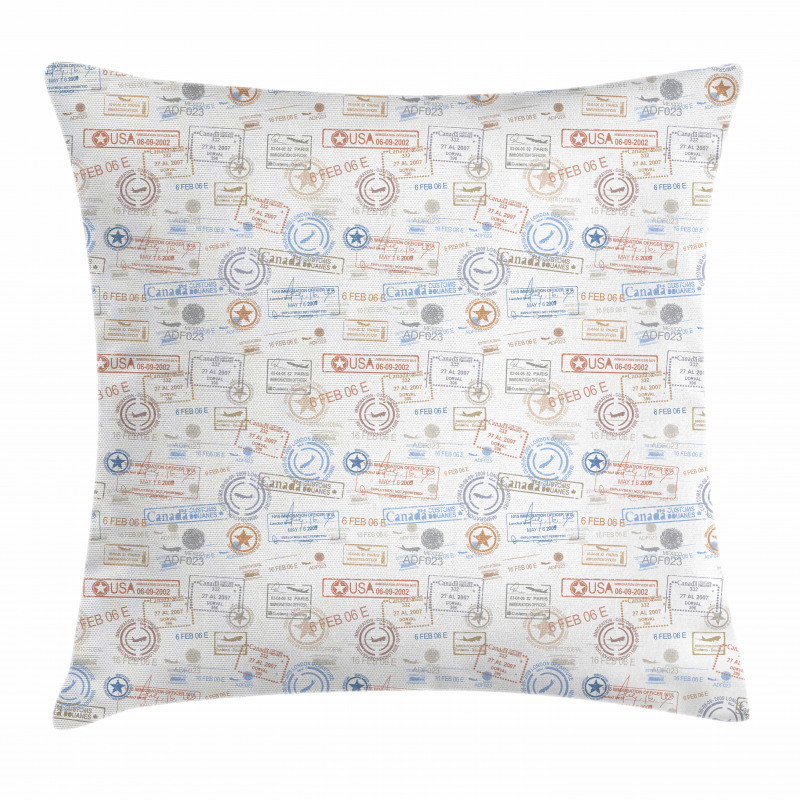 Vintage Rubber Stamps Pillow Cover