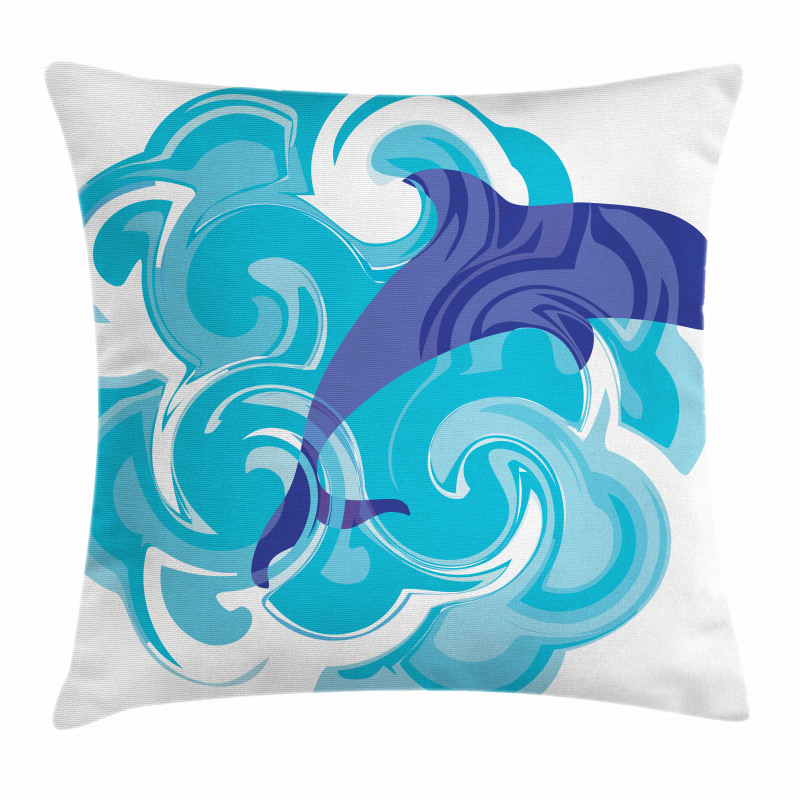 Waves Aqua Life Nature Pillow Cover