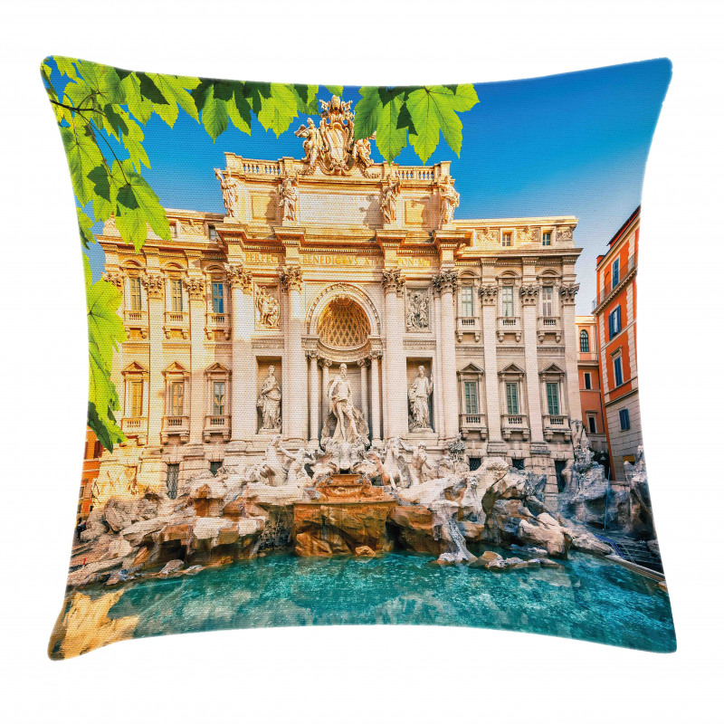 Fountain Di Trevi Tourist Pillow Cover