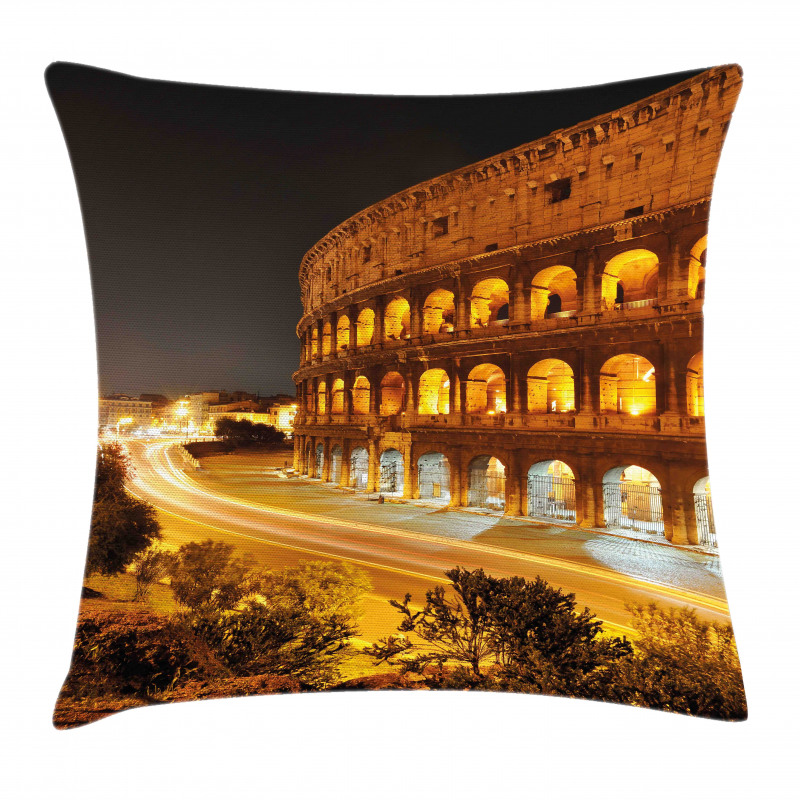Colleseum at Night Rome Pillow Cover