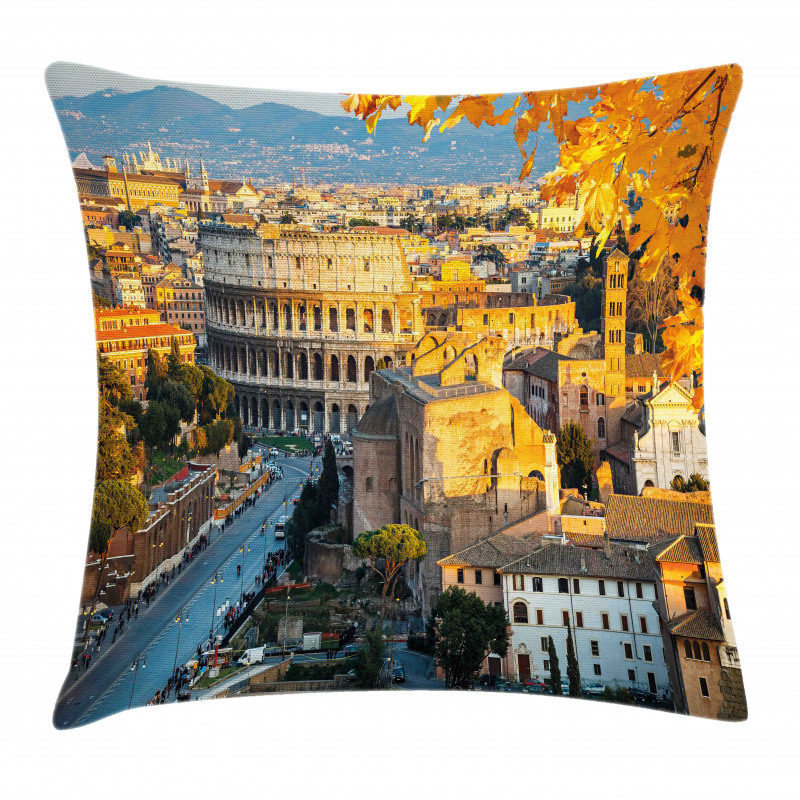 Colosseum View in Rome Pillow Cover