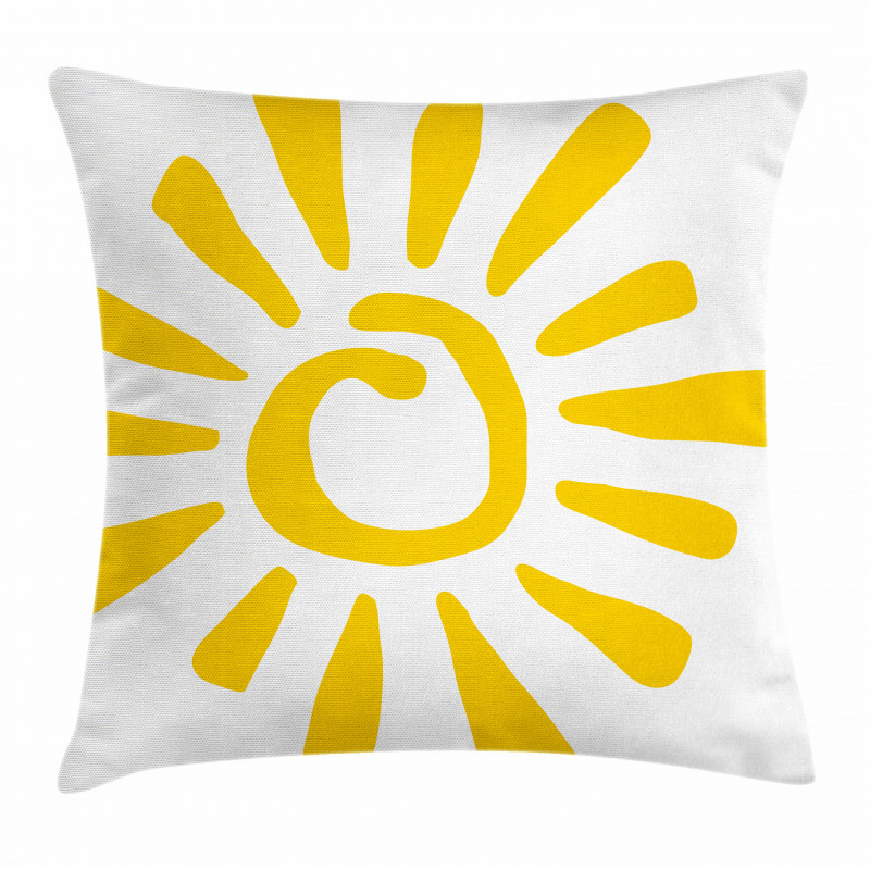 Doodle Sun Burst Summer Pillow Cover