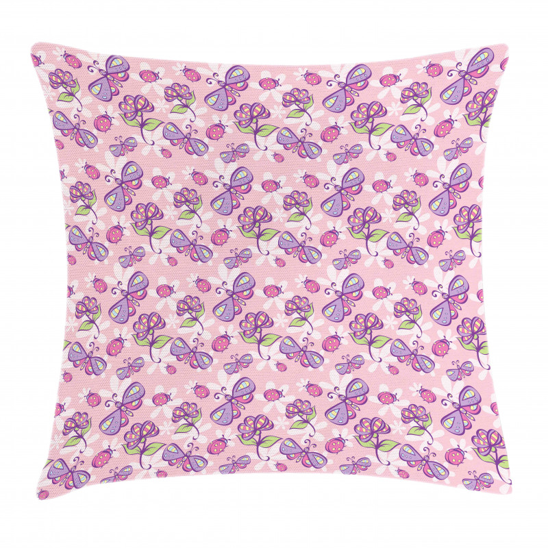 Butterfly Cartoon Style Pillow Cover
