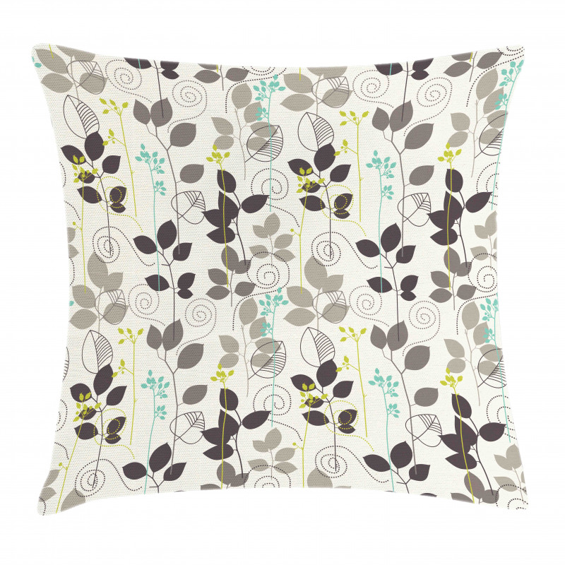 Doodle Leaves Earth Tone Pillow Cover
