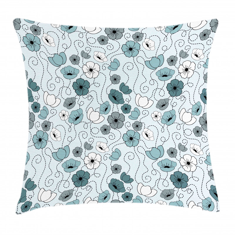 Doodle Floral Botany Pillow Cover