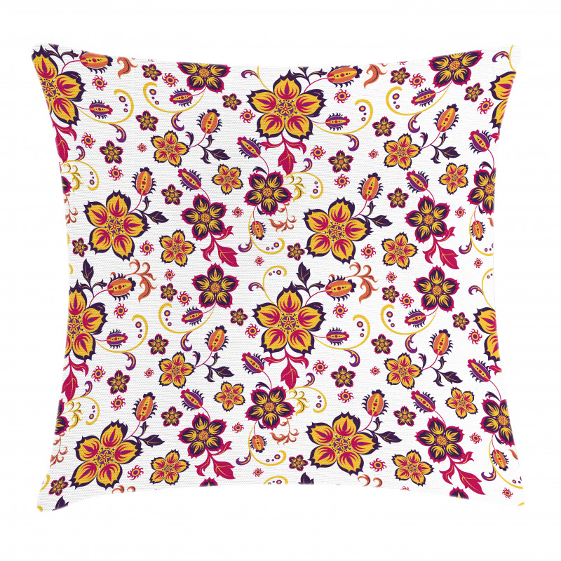 Blooming Flower Pattern Pillow Cover