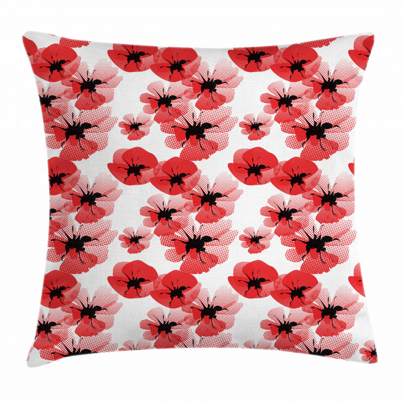 Poppies Vibrant Colors Pillow Cover