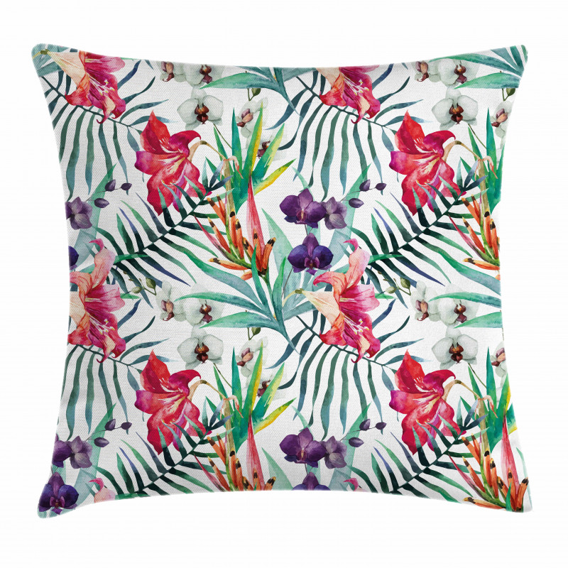 Watercolor Art Tropical Pillow Cover