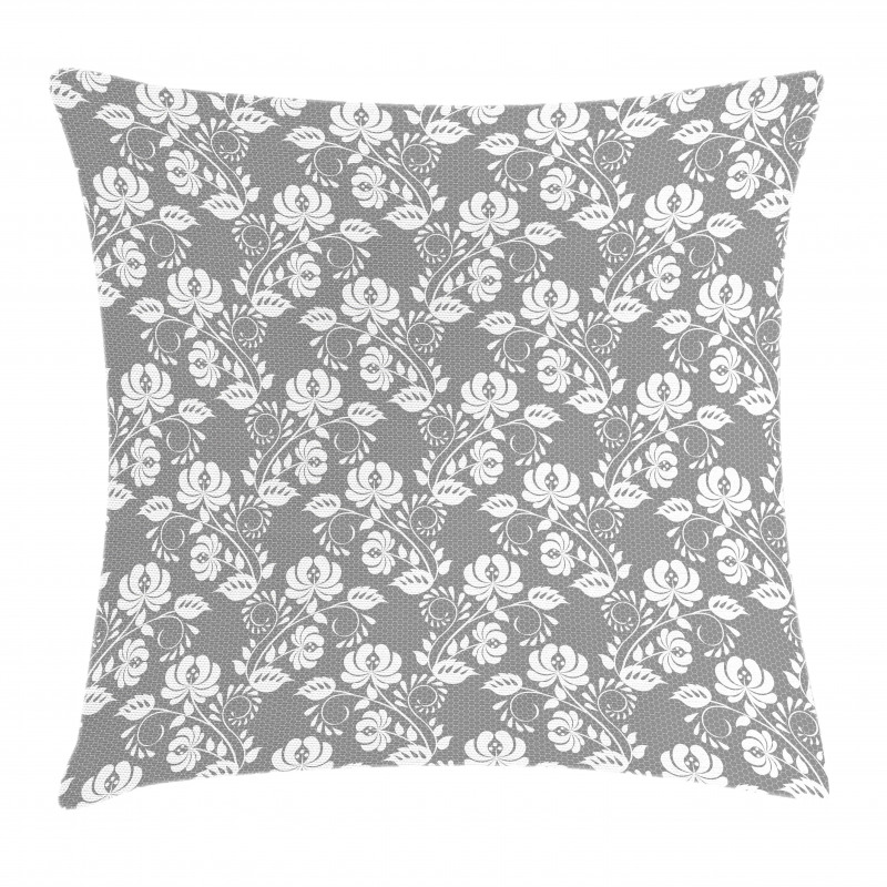 Leaves Swirls and Dots Pillow Cover