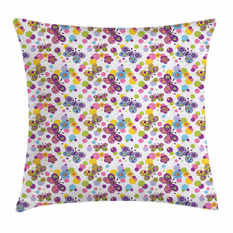 Vibrant Flora Dots Pillow Cover
