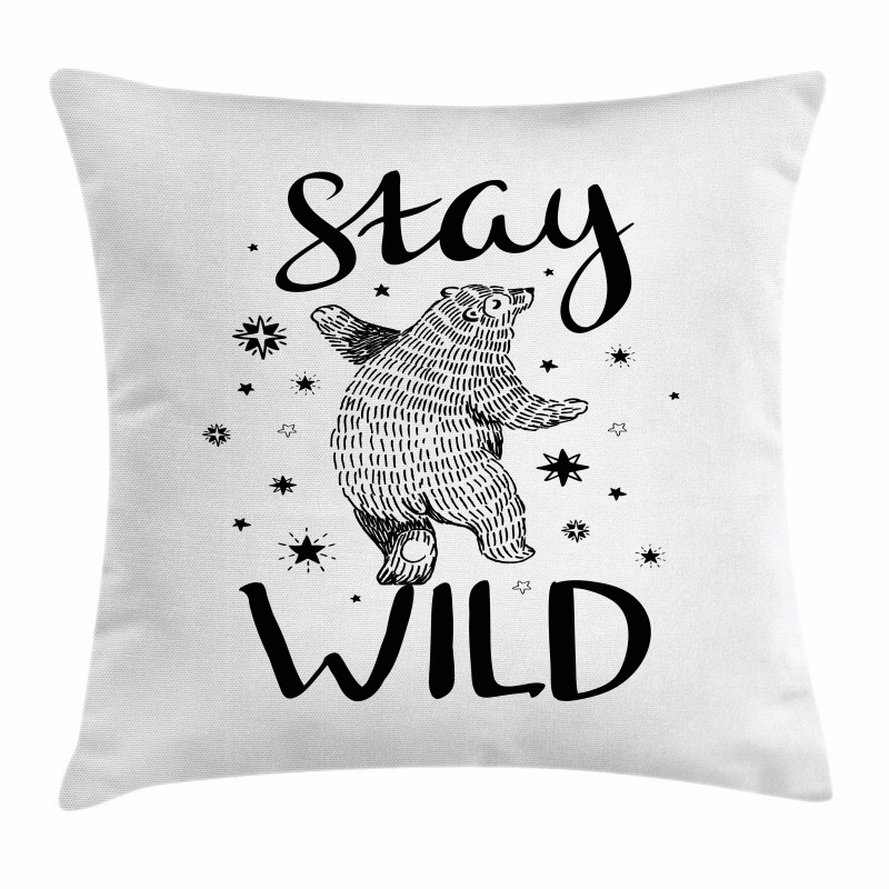 Dancing Bear and Words Pillow Cover