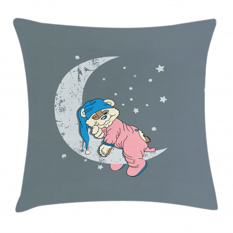 Baby Sleeping on the Moon Pillow Cover