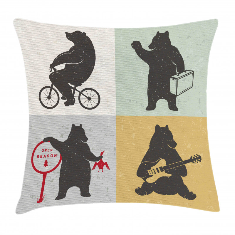 Funny Frames Drawing Style Pillow Cover