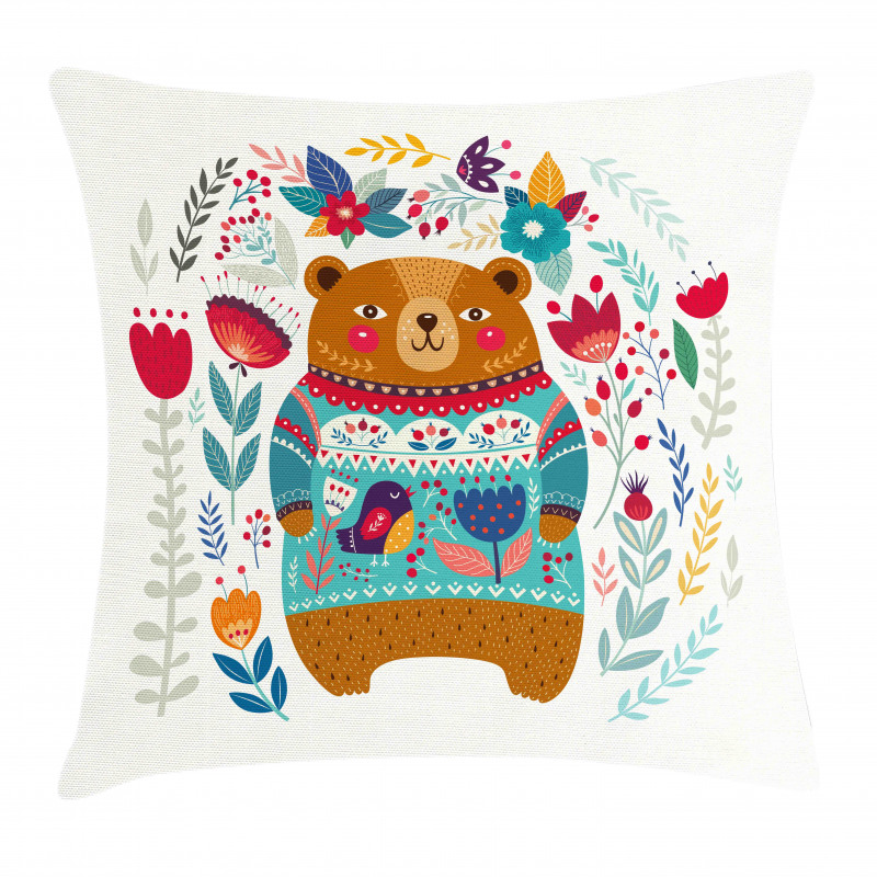 Cartoon Flowers Pillow Cover